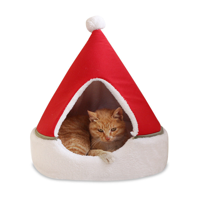 KFX-8065981 Christmas Tree Cat and Dog Litter with Soft Plush Fabric and Compressive Sponge