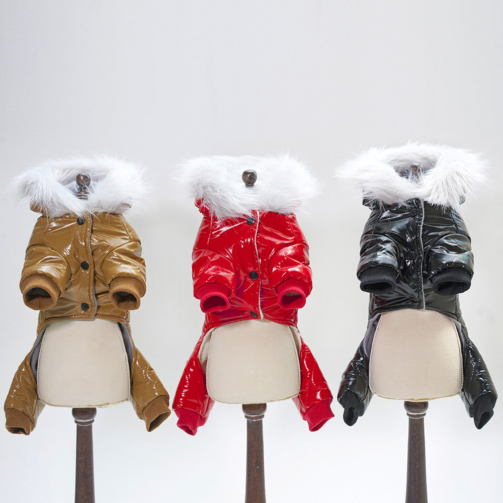 KFX-8066365 Thickened Cotton Padded Jacket for Warmth in Bright Red, Black, and Brown