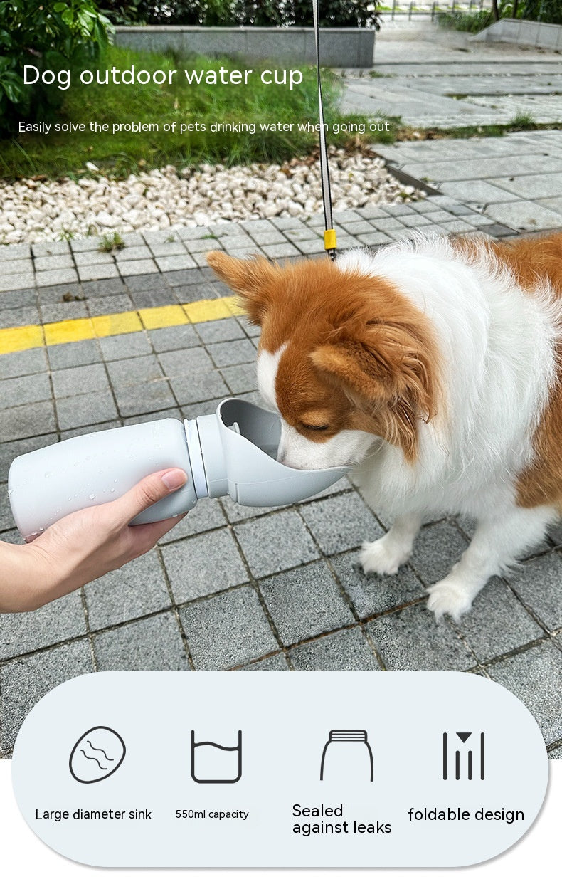 KFX-8067773 Portable Silicone Water Bottle for Pets - Large Capacity Dog Drinking Cup, Foldable & Lightweight