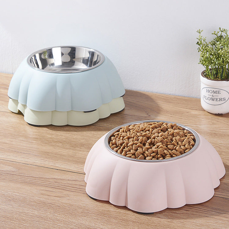 KFX-8067901 Colorful Stainless Steel and Plastic Pet Bowl - 21.5cm Outer, 14.2cm Inner, Safe and Non-Toxic Material