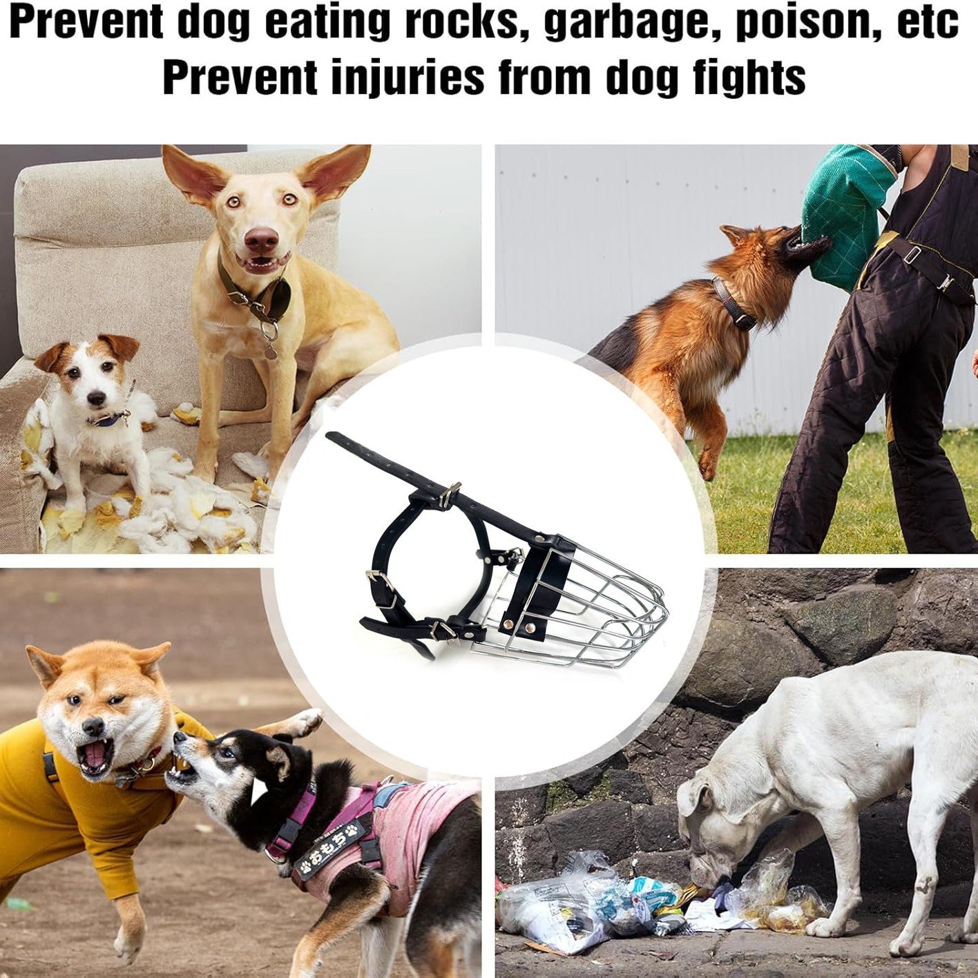 KFX-8071357 Metal Dog Mouth Cover for Golden Retriever and German Shepherd