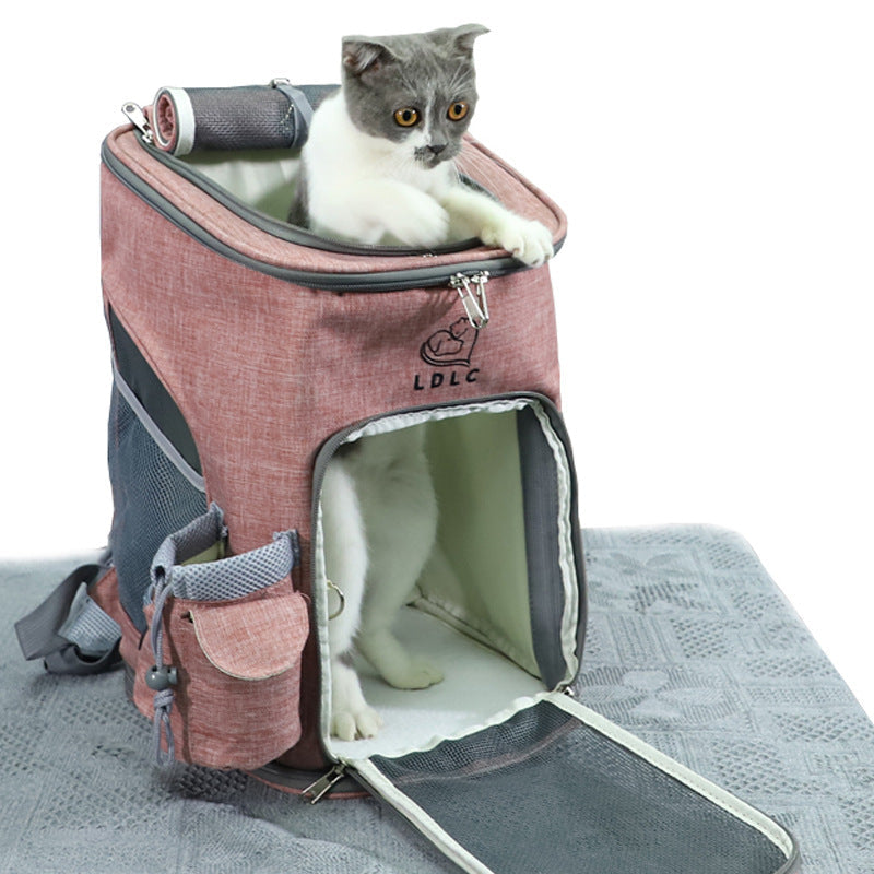 KFX-8073917 Portable Pet Carrying Bag for Small Dogs and Cats – Eco-Friendly Cationic Linen Fabric