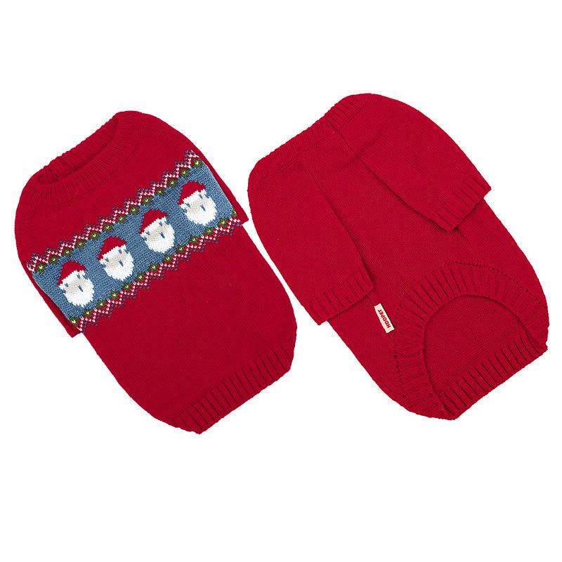 KFX-8075453 Cozy Red Jacquard Sweater for Dogs and Cats, Various Sizes Available