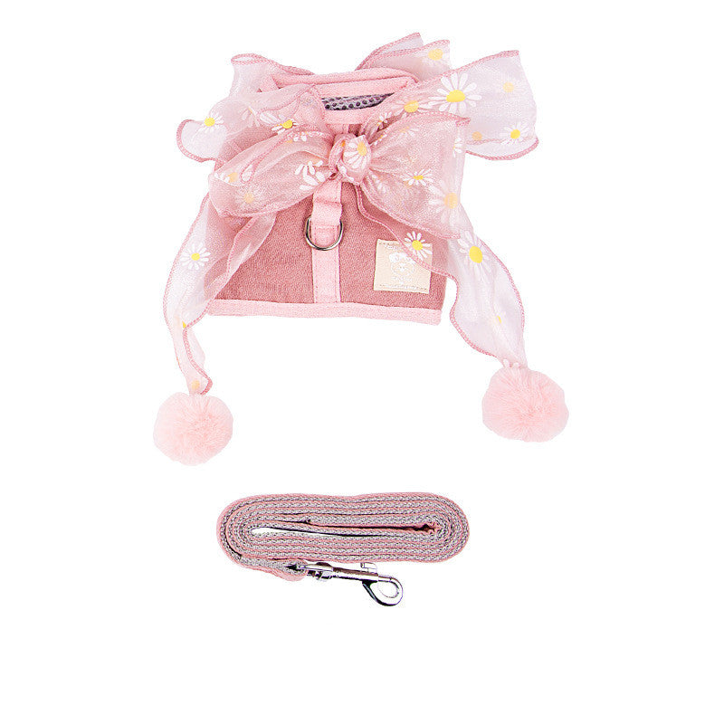 KFX-8076733 Breathable Nylon Cat Chest Strap in Fairy Blue, Gray, and Pink