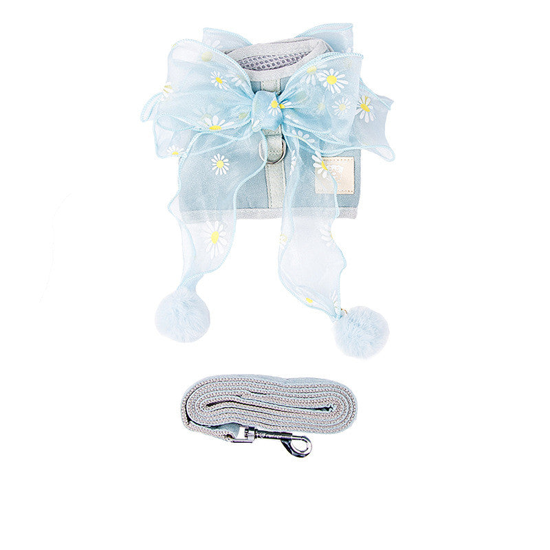 KFX-8076733 Breathable Nylon Cat Chest Strap in Fairy Blue, Gray, and Pink