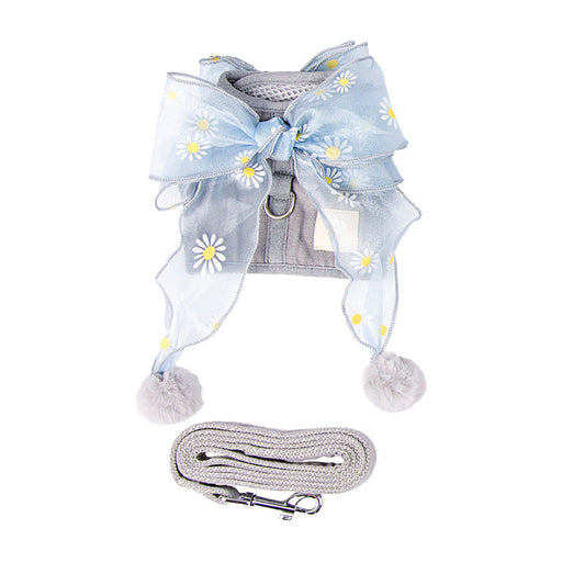 KFX-8076733 Breathable Nylon Cat Chest Strap in Fairy Blue, Gray, and Pink