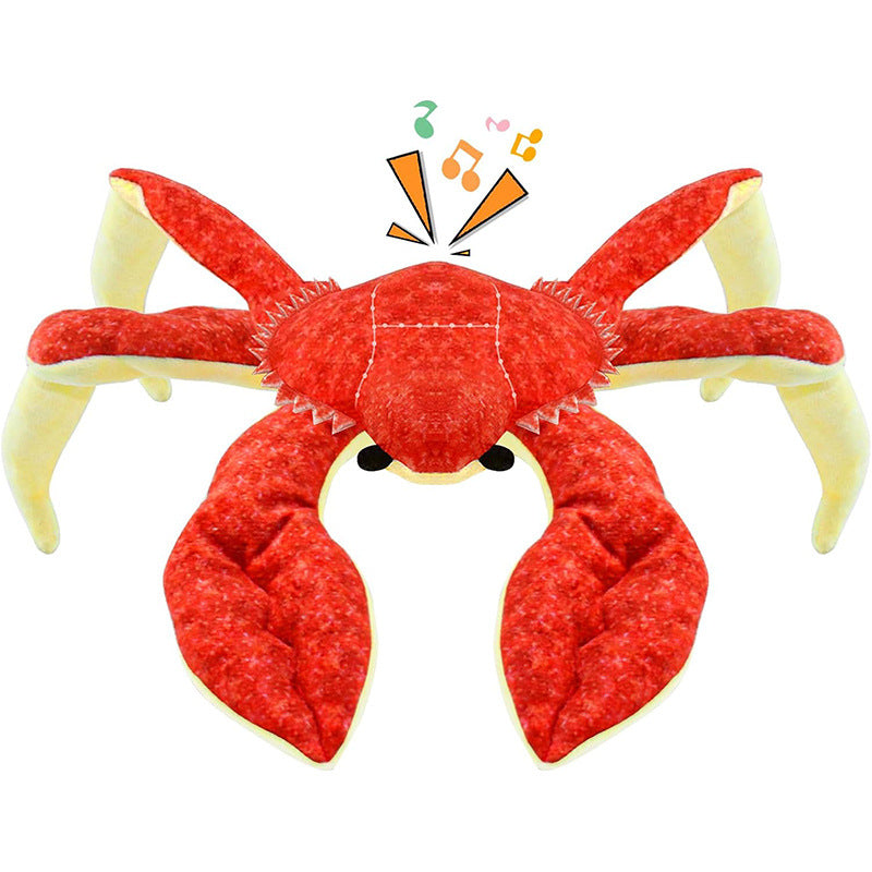 KFX-8077117 Vocal Plush Pet Toy - Bite-Resistant Seahorse & King Crab with Interactive Sounds