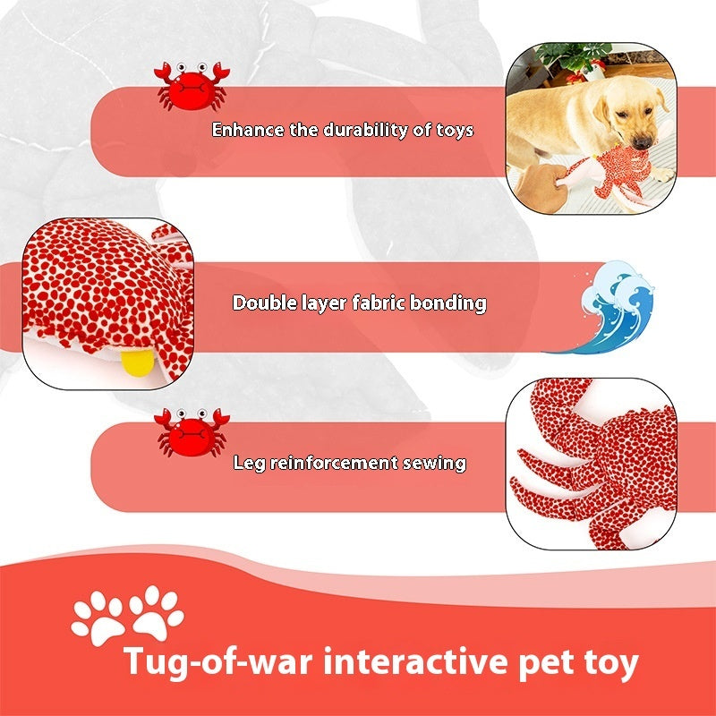 KFX-8077117 Vocal Plush Pet Toy - Bite-Resistant Seahorse & King Crab with Interactive Sounds