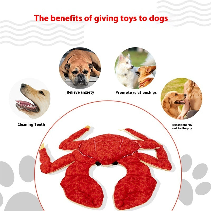 KFX-8077117 Vocal Plush Pet Toy - Bite-Resistant Seahorse & King Crab with Interactive Sounds