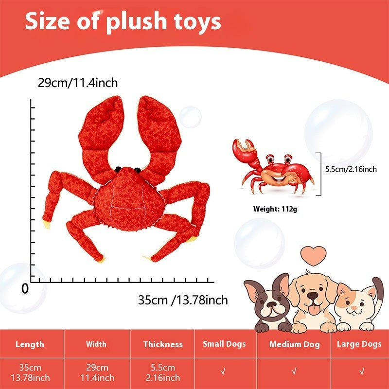 KFX-8077117 Vocal Plush Pet Toy - Bite-Resistant Seahorse & King Crab with Interactive Sounds