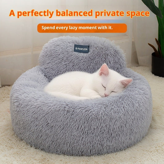 KFX-8077501 Winter Warm Breathable Pet Bed for Cats - Available in Light Gray, Dark Gray, Pink, Brown, Multiple Sizes