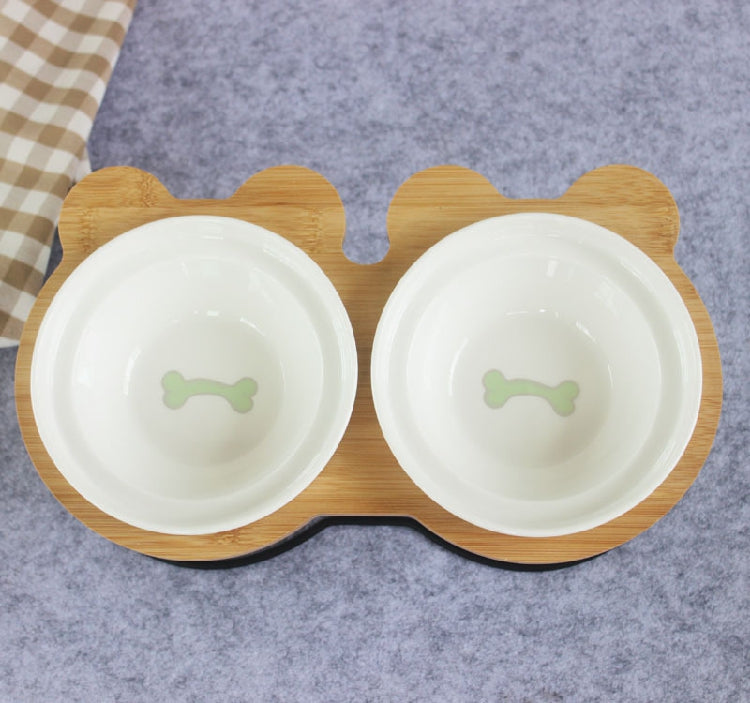 KFX-8077629 High-End Cartoon Ceramic Pet Bowl - Single and Double Sizes Available