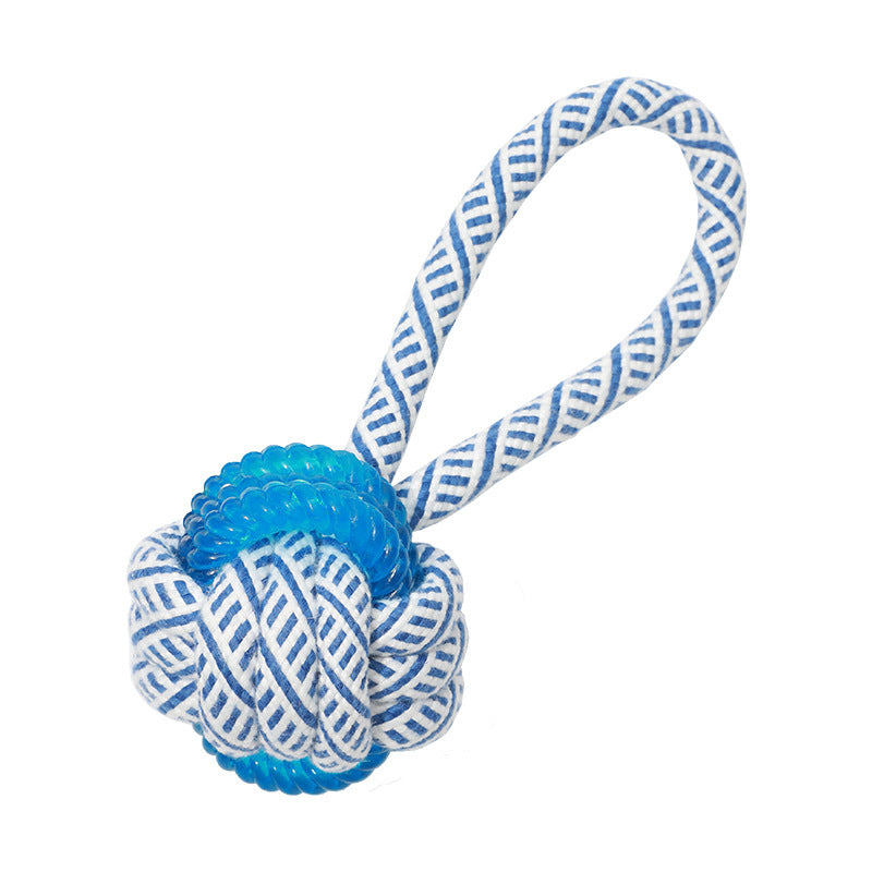 KFX-8078269 Cotton Rope Dog Chew Toy with TPR for Dental Care - Multiple Sizes Available