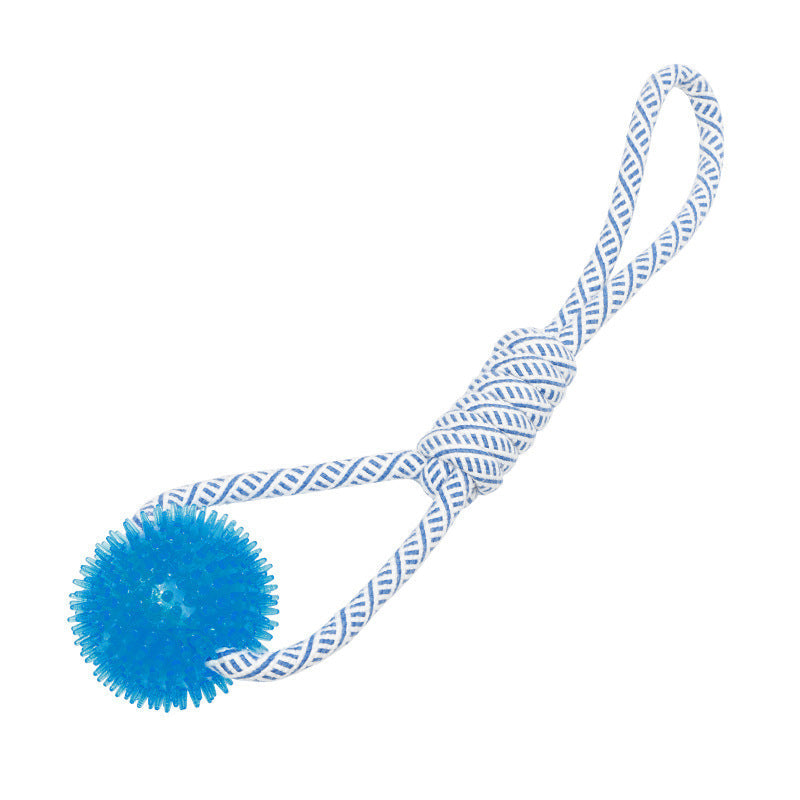 KFX-8078269 Cotton Rope Dog Chew Toy with TPR for Dental Care - Multiple Sizes Available