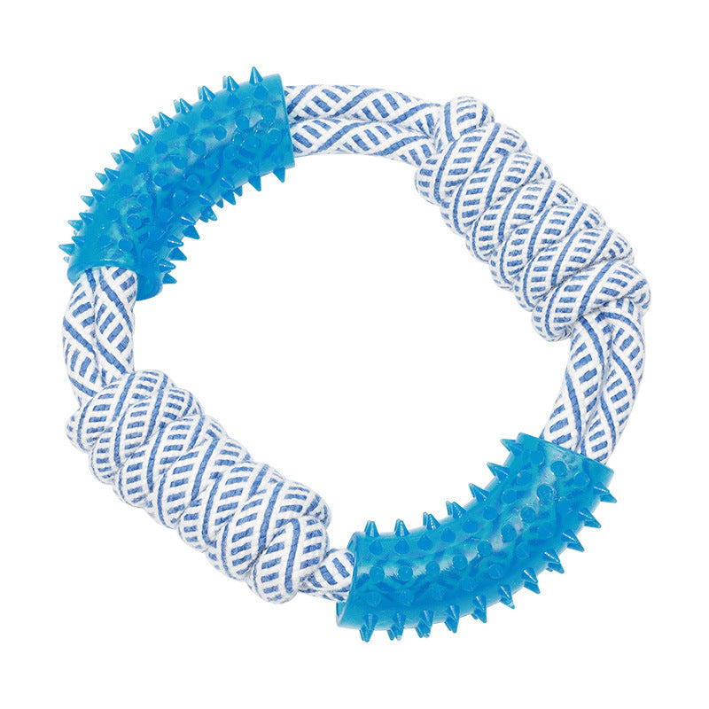 KFX-8078269 Cotton Rope Dog Chew Toy with TPR for Dental Care - Multiple Sizes Available