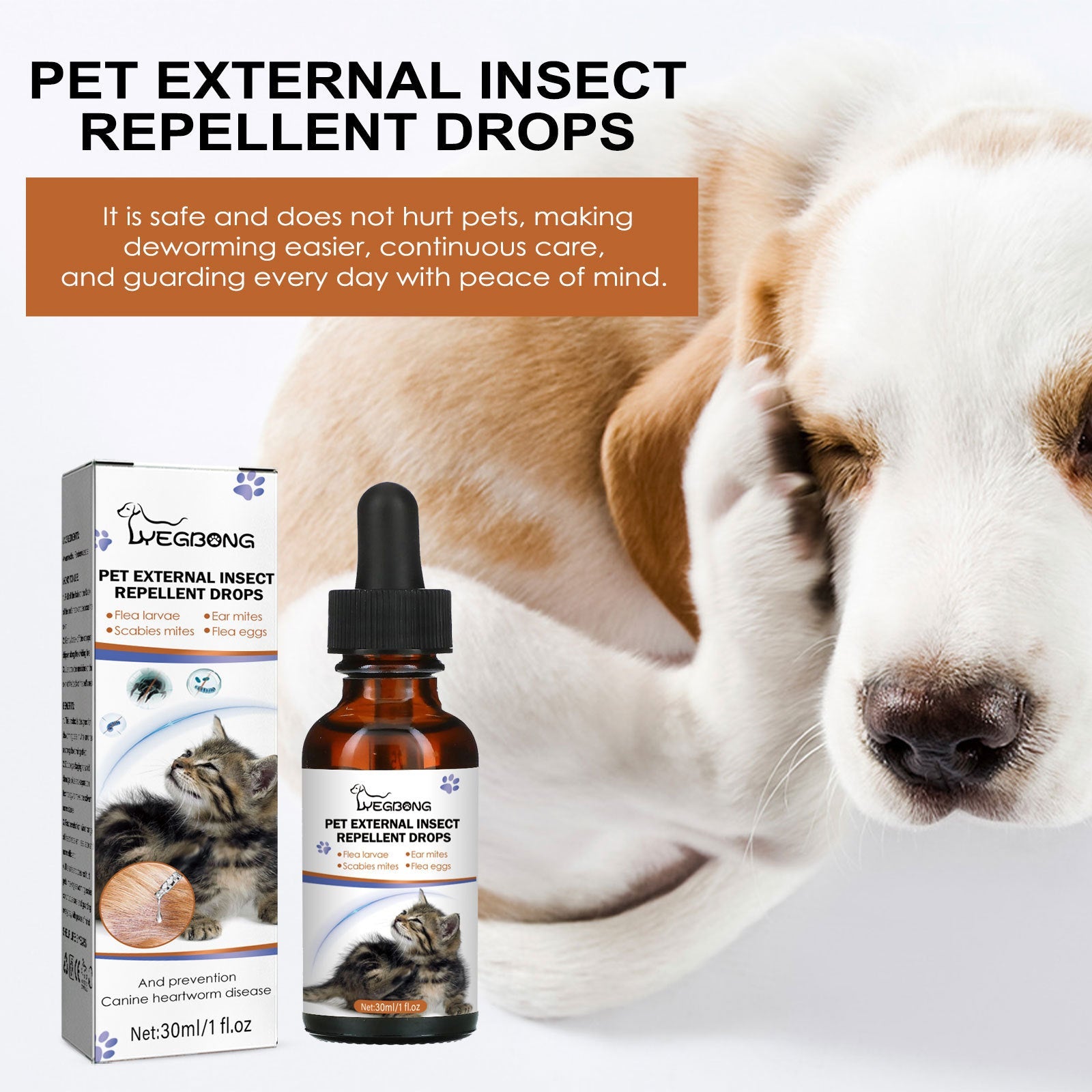 KFX-8079037 Pet Drops Spray for Effective Removal of Lice, Ticks, and Fleas in Dogs - 30ml