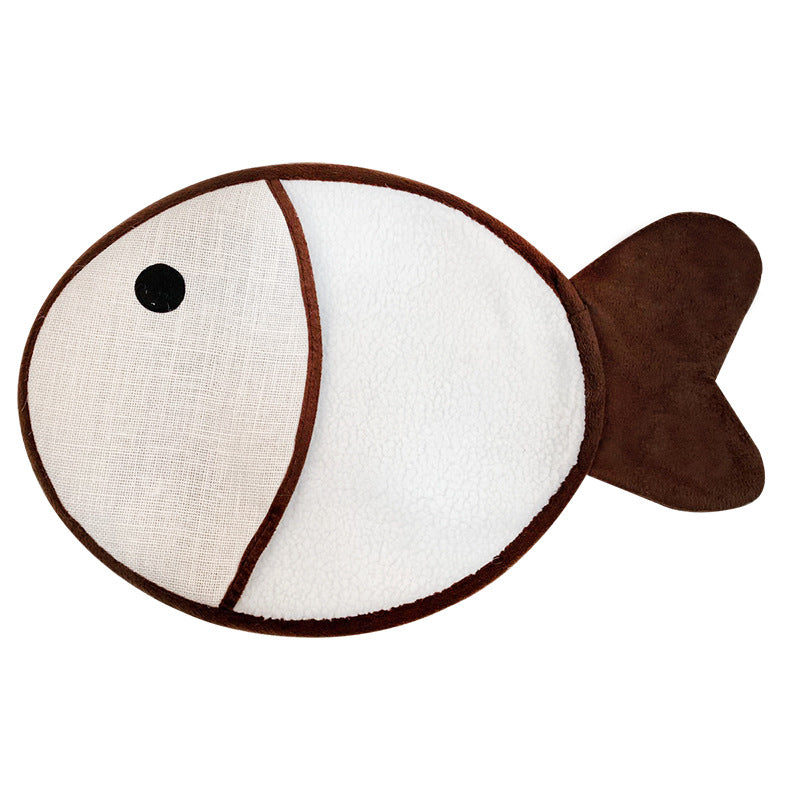 KFX-8079293 Sisal Cat Scratch Pad Toy - Plush Fish, Square & Round Designs