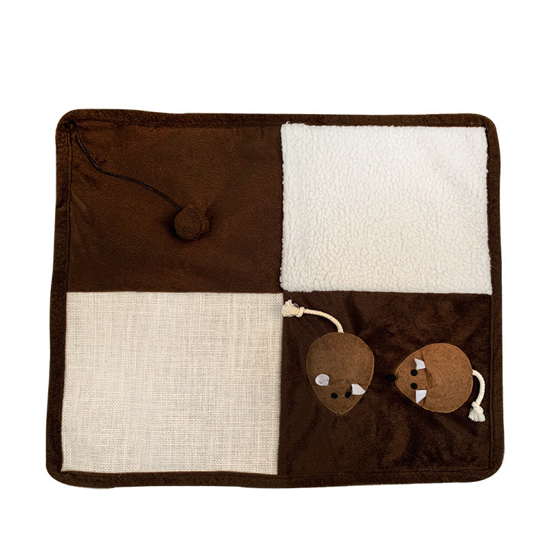 KFX-8079293 Sisal Cat Scratch Pad Toy - Plush Fish, Square & Round Designs