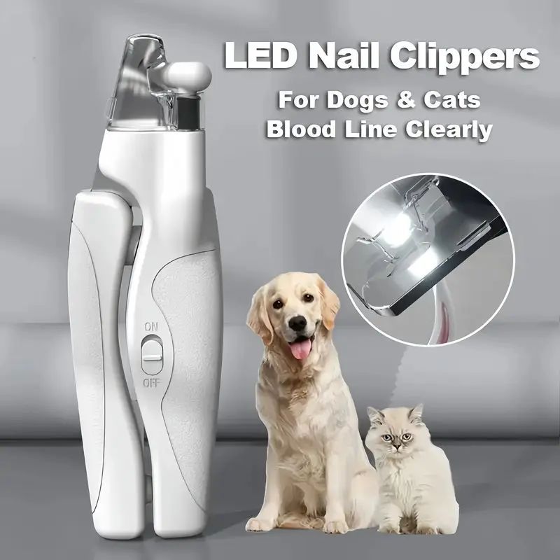 KFX-8081213 Rechargeable Pet Nail Clippers with LED Light for Safe and Precise Trimming of Dogs and Cats