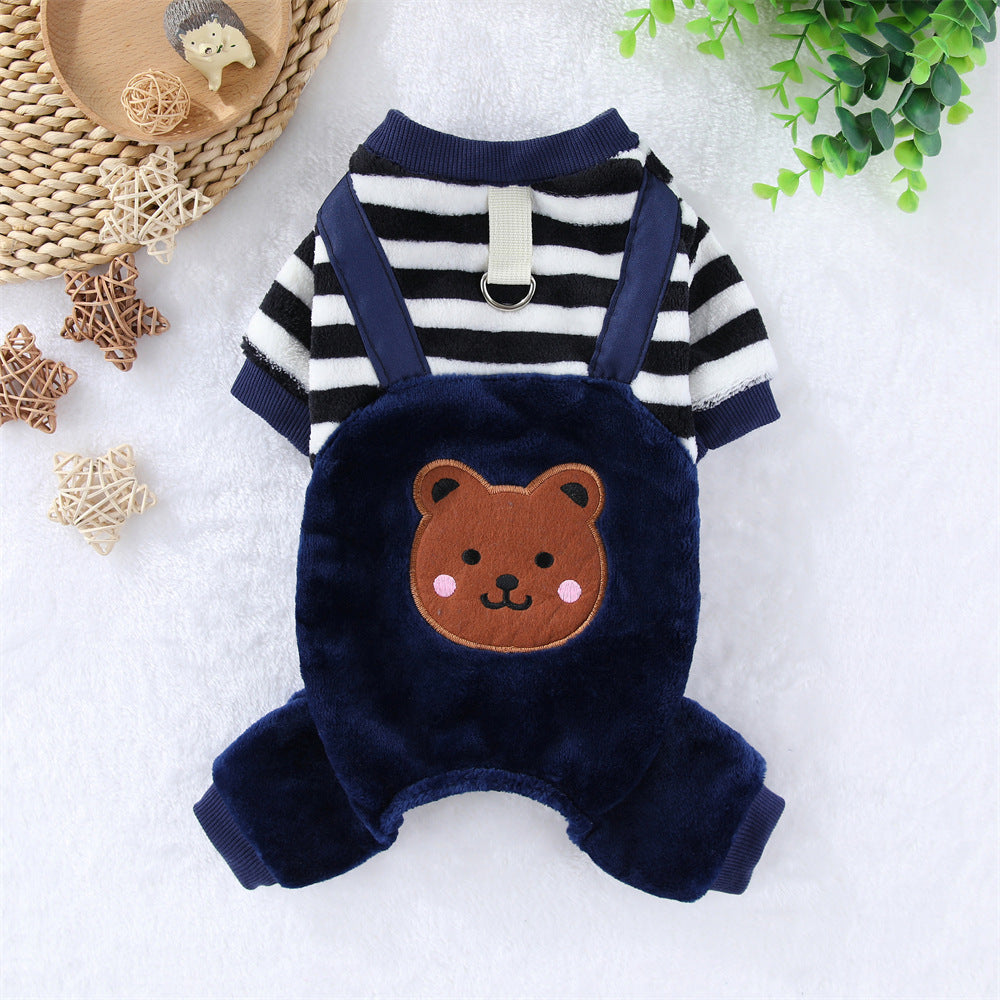 KFX-8082877 Cozy Red Flannel Four-Leg Pet Clothing for Dogs and Cats
