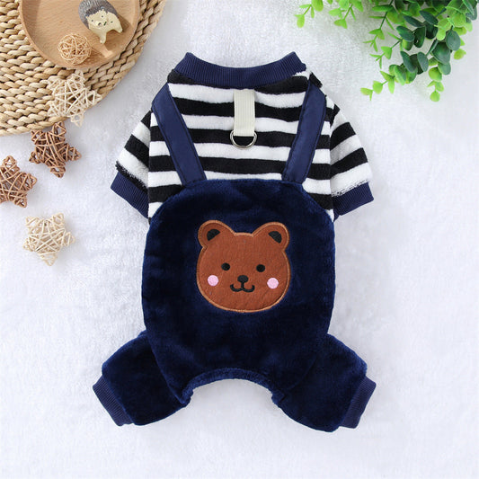 KFX-8082877 Cozy Red Flannel Four-Leg Pet Clothing for Dogs and Cats