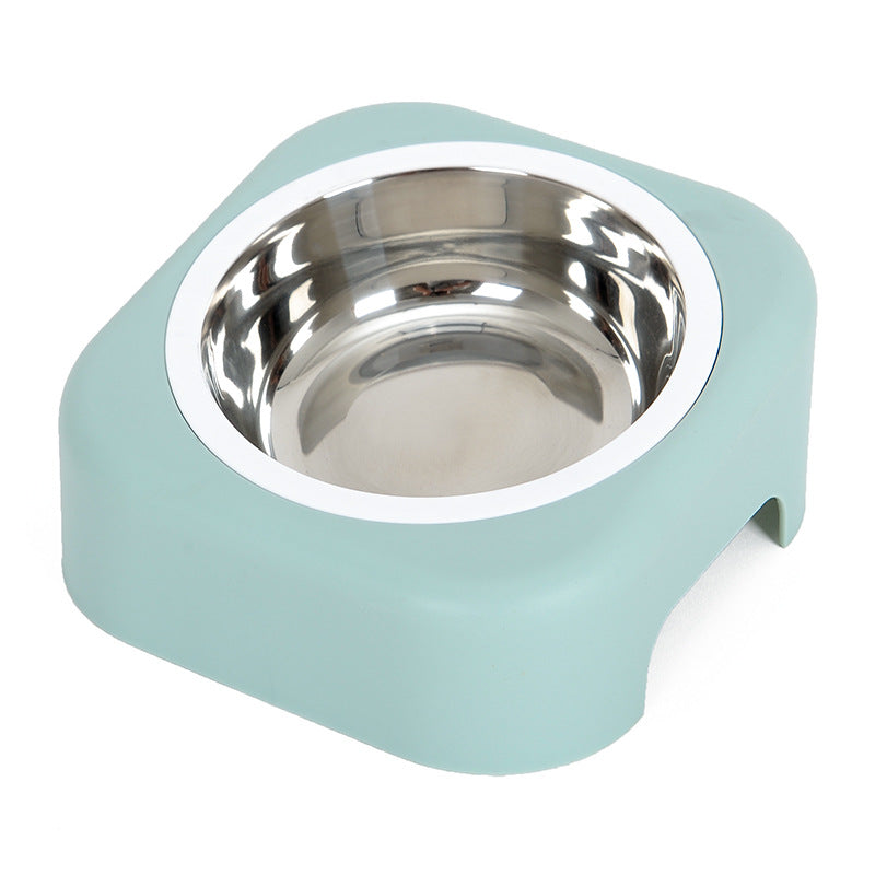 KFX-8083389 Stainless Steel Cat Food Tray - Slope Bowl in Pink, Blue, and Green - 17.5cm Width, 8cm Height