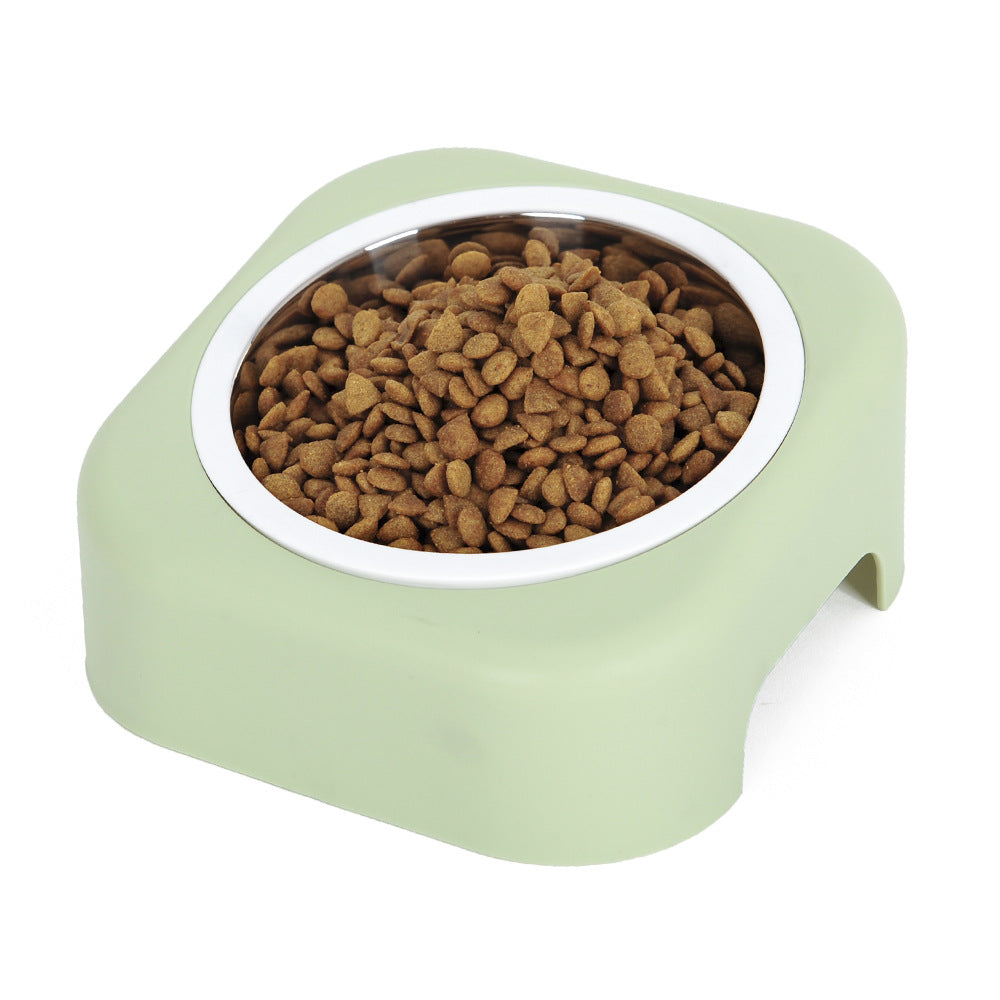 KFX-8083389 Stainless Steel Cat Food Tray - Slope Bowl in Pink, Blue, and Green - 17.5cm Width, 8cm Height