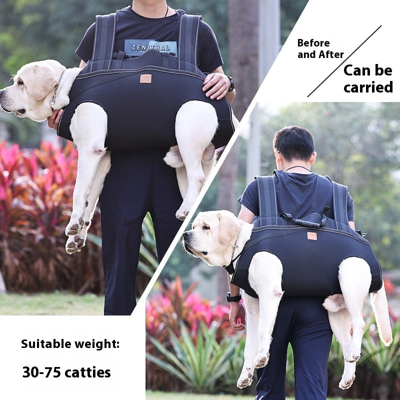 KFX-8085437 Soft Oxford Cloth Pet Backpack for Medium and Large Dogs - Black, Sizes XL-3XL