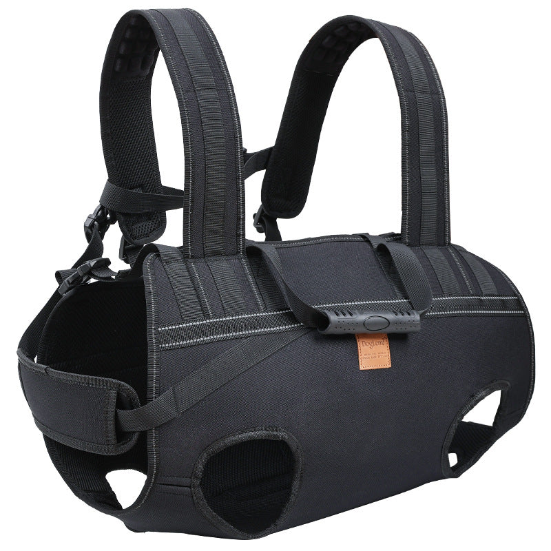 KFX-8085437 Soft Oxford Cloth Pet Backpack for Medium and Large Dogs - Black, Sizes XL-3XL