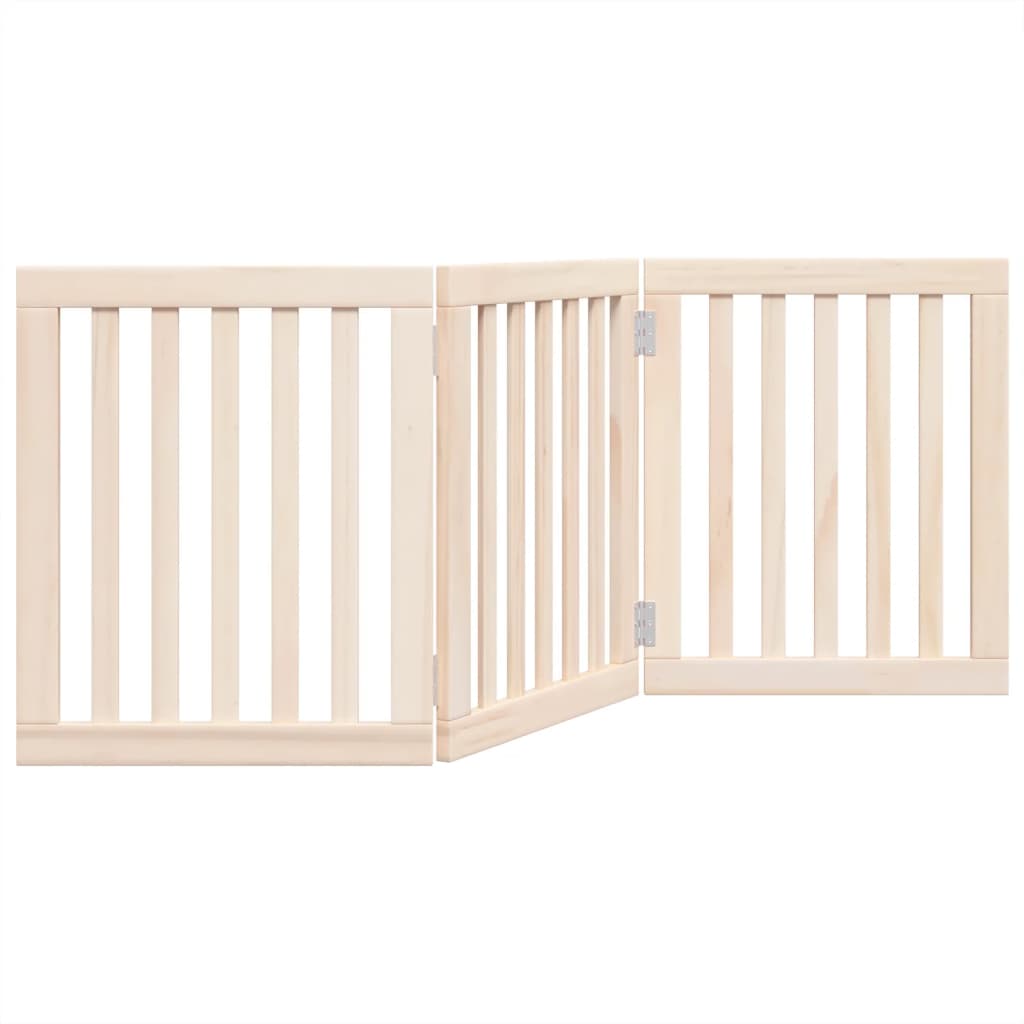 KFX-8088253 Foldable 3-Panel Dog Gate in Poplar Wood - 150 cm Long Activity Barrier
