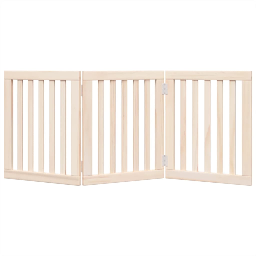 KFX-8088253 Foldable 3-Panel Dog Gate in Poplar Wood - 150 cm Long Activity Barrier
