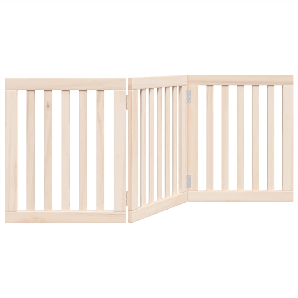 KFX-8088253 Foldable 3-Panel Dog Gate in Poplar Wood - 150 cm Long Activity Barrier