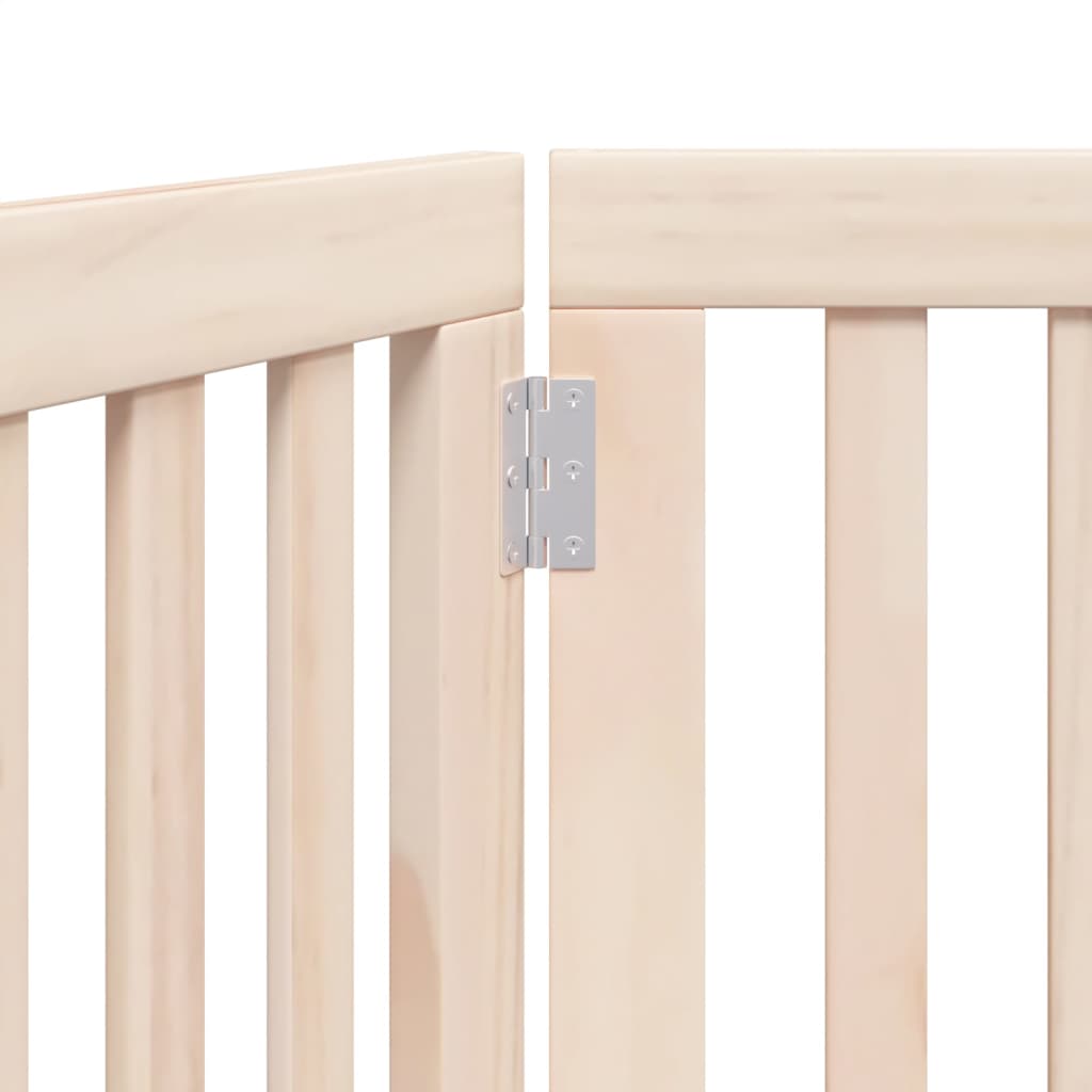 KFX-8088253 Foldable 3-Panel Dog Gate in Poplar Wood - 150 cm Long Activity Barrier