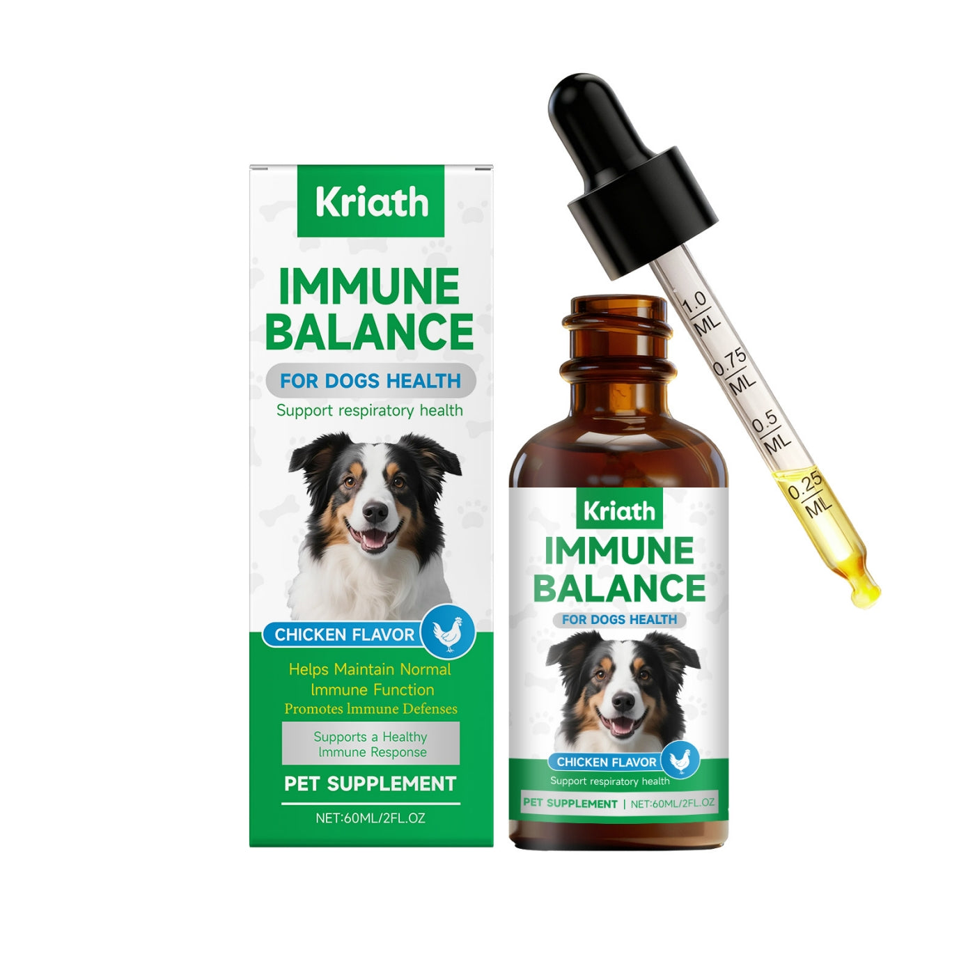 KFX-8089021 Immune Support Herbal Drops for Dogs with Cranberry, Echinacea, and Oregano Extract