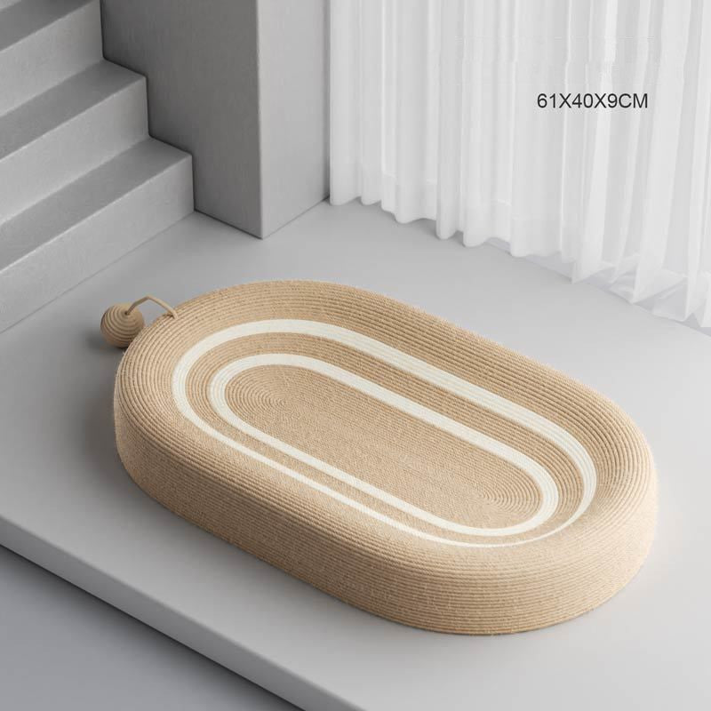 KFX-8089149 Oversized Cat Scratch Board Nest with Thickened Sisal Cushion and Flap Ears