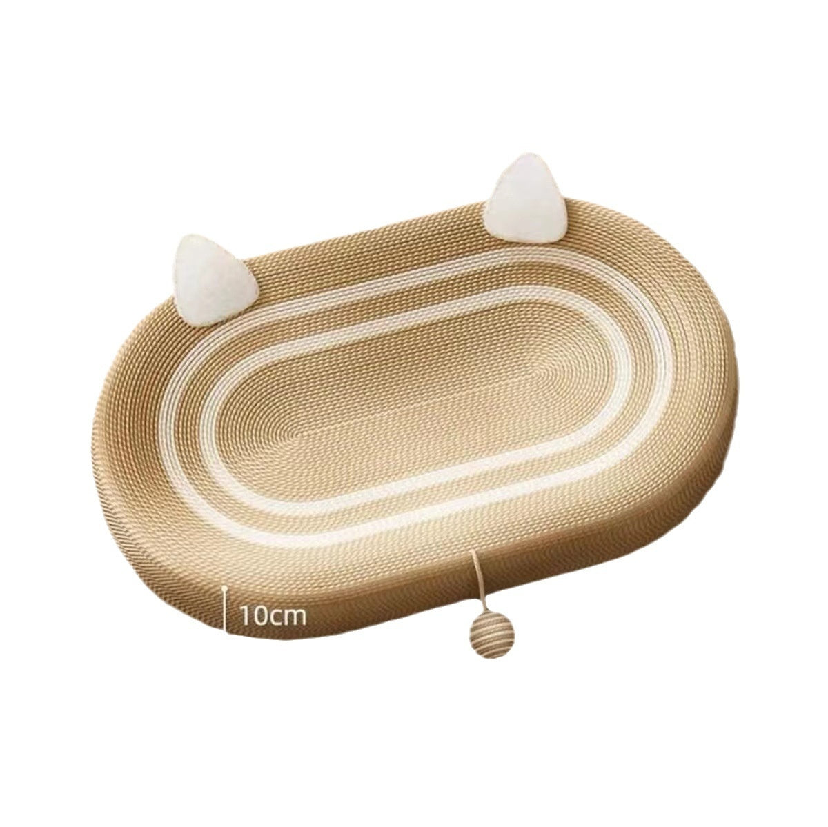 KFX-8089149 Oversized Cat Scratch Board Nest with Thickened Sisal Cushion and Flap Ears