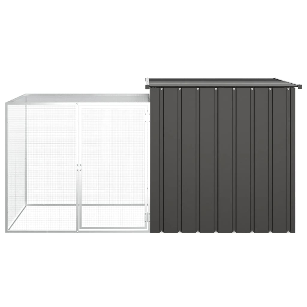 KFX-8090557 Anthracite Galvanized Steel Rabbit Cage 200x91x100 cm with Wire Mesh Enclosure