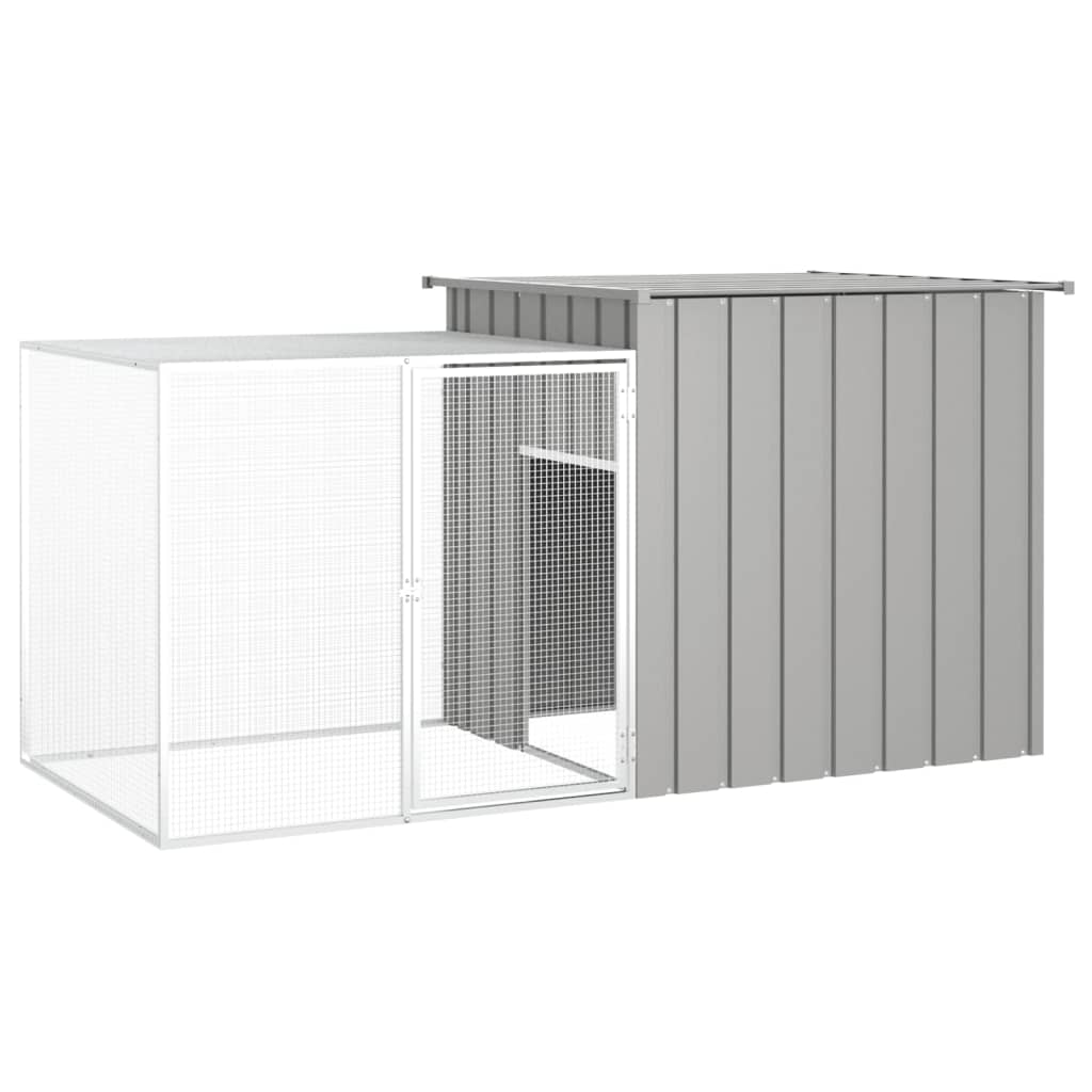 KFX-8090557 Anthracite Galvanized Steel Rabbit Cage 200x91x100 cm with Wire Mesh Enclosure