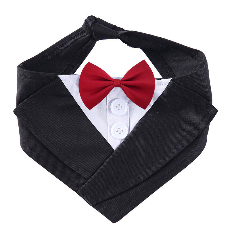 KFX-8091197 Stylish Dog Bow Tie Bib, Adjustable Neck Size in Red, Wine Red, and Black