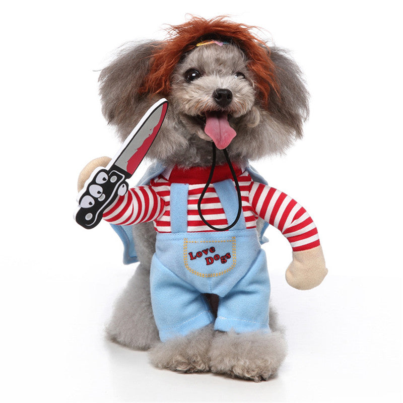 KFX-8091325 Funny Stand-Up Dog Costume - Polyester Pet Clothing in Sizes S, M, L, XL