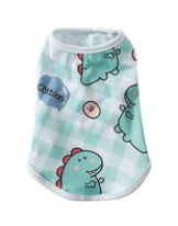 KFX-8095293 Cute Dinosaur and Cat Print Pet Vest for Dogs and Cats - Jersey Material, Multiple Sizes Available