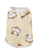 KFX-8095293 Cute Dinosaur and Cat Print Pet Vest for Dogs and Cats - Jersey Material, Multiple Sizes Available