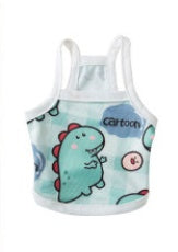 KFX-8095293 Cute Dinosaur and Cat Print Pet Vest for Dogs and Cats - Jersey Material, Multiple Sizes Available
