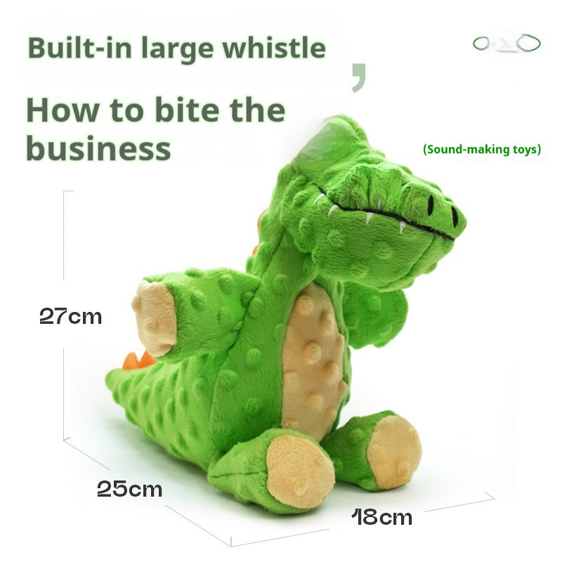 KFX-8097341 Pet Toy - Bite-resistant Plush Stuffed Animal in Green Crocodile, Gray Elephant, and Blue Shark