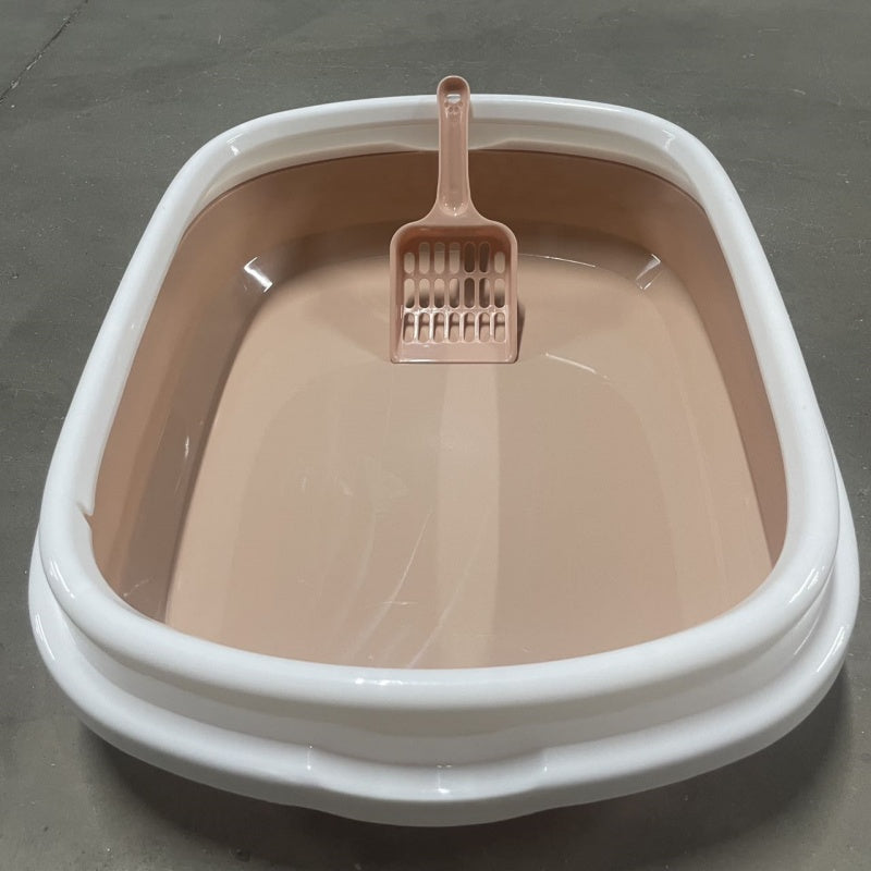 KFX-8100157 Spacious Low-Sided Cat Litter Box for Easy Access and Cleaning