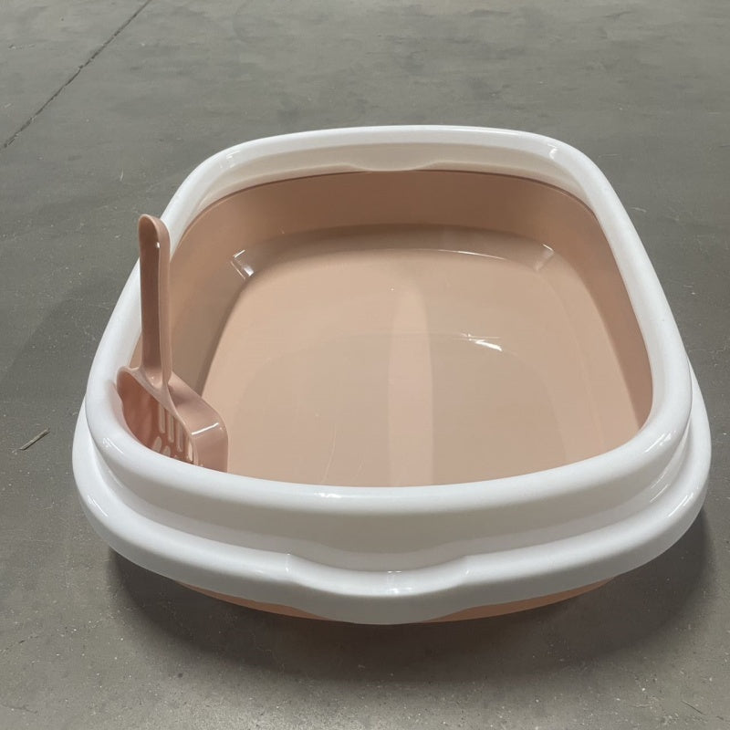 KFX-8100157 Spacious Low-Sided Cat Litter Box for Easy Access and Cleaning