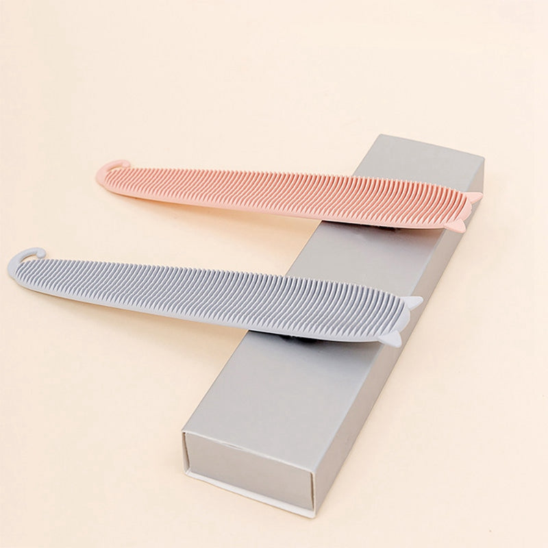 KFX-8100285 Durable Dual-Purpose Pet Comb for Cats with Simulated Cat Tongue Design in Pink and Grey
