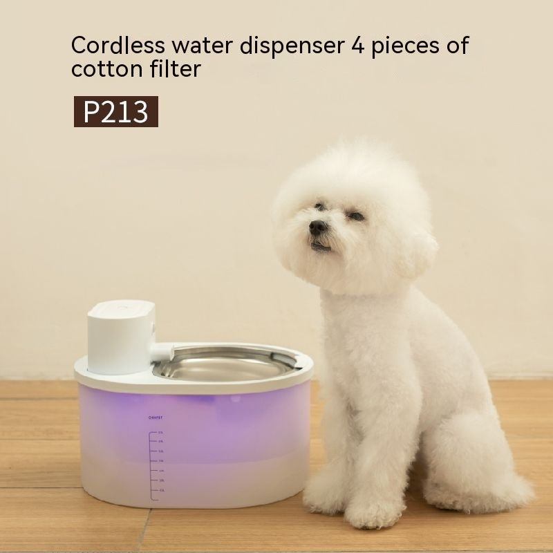 KFX-8100541 Smart Wireless Rechargeable Pet Water Dispenser with 2000ml Capacity and Filters