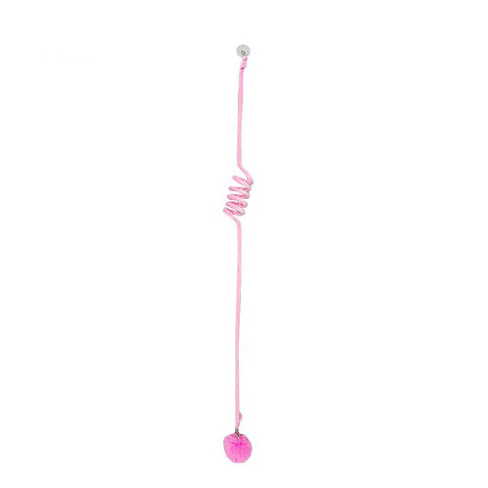 KFX-8101949 Kittens' Fun Spring Toy with Bell and Inflatable Ball – Suction Cup Design for Door Hanging