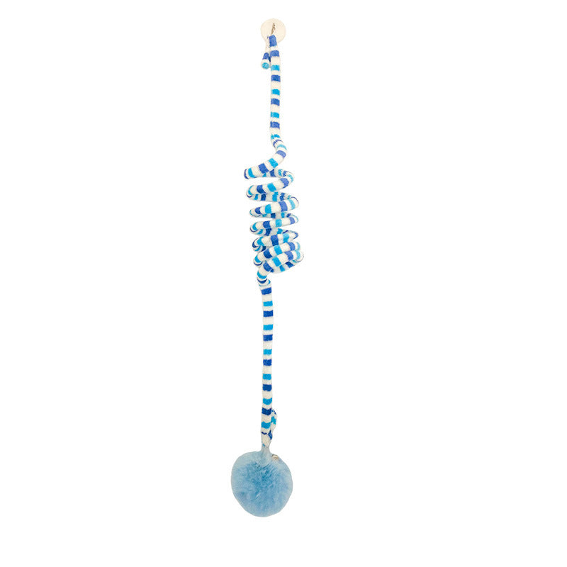 KFX-8101949 Kittens' Fun Spring Toy with Bell and Inflatable Ball – Suction Cup Design for Door Hanging